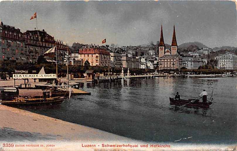 Luzern, Schweizerhofquai und Hofkirche