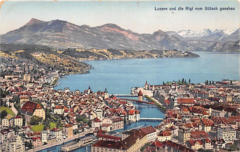 Luzern, und die Rigi vom Gütsch gesehen