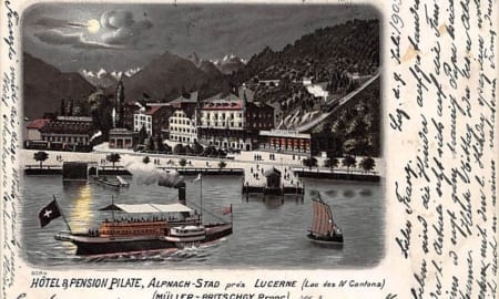 Alpnach-Stad, Hotel Pension Pilate, Mondschein