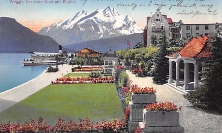 Weggis, der neue Quai mit Pilatus