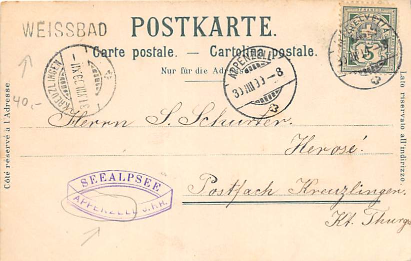 Seealpsee, Gruss vom Seealpsee, Litho