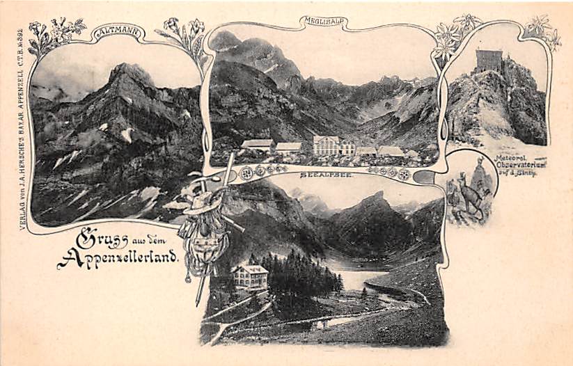 Appenzellerland, Meglisalp, Altmann, Lithokarte