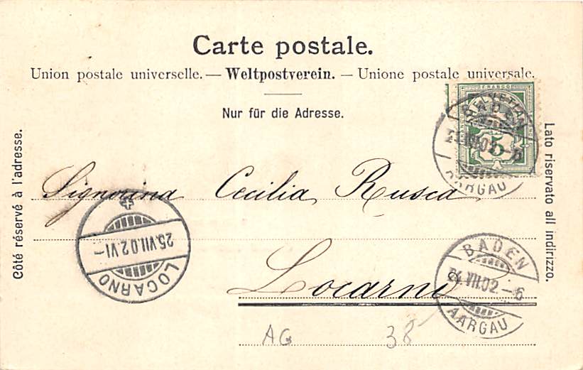 Baden, Limmat Promenade, Gruss aus Baden