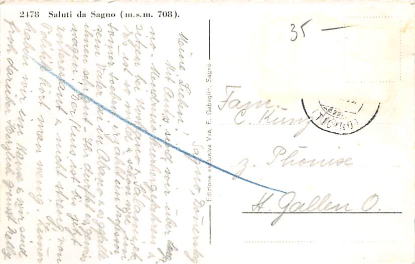 Sagno, Saluti da Sagno