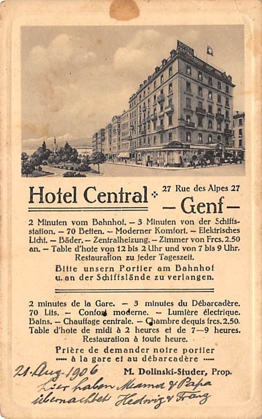 Genève, Hotel Central