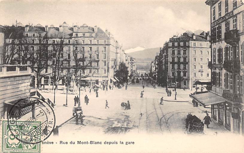 Genève, Rue du Mont-Blanc depuis la gare