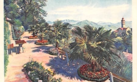 Astano, Blick aus dem Park des Hotel-Pension Post