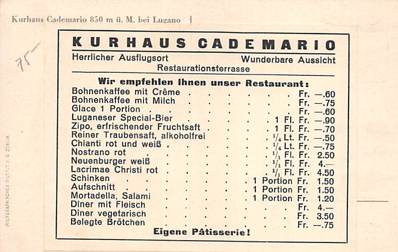 Cademario, Kurhaus Cademario bei Lugano