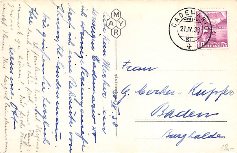 Cademario, Cademario con vista su Lugano