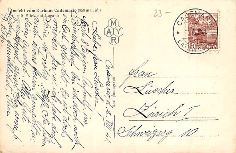 Cademario, Cademario con vista su Lugano