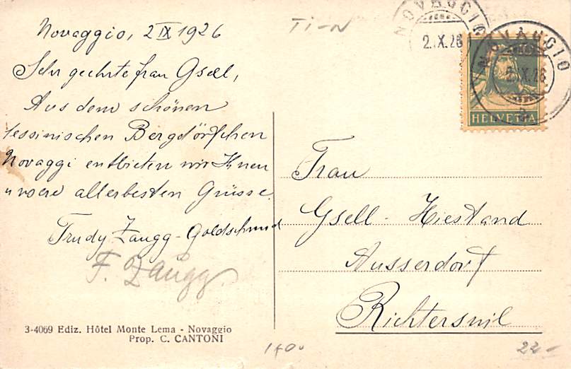 Novaggio, Panorama e Stab
