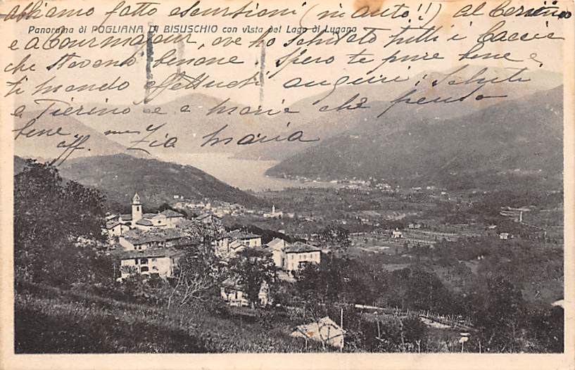 Pogliana, Panorama di Pogliana con vista del Lago di Lugano