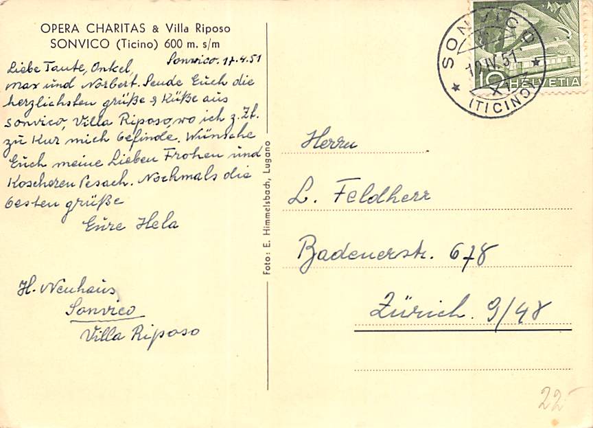Sonvico, Opera Charitas & Villa Riposo