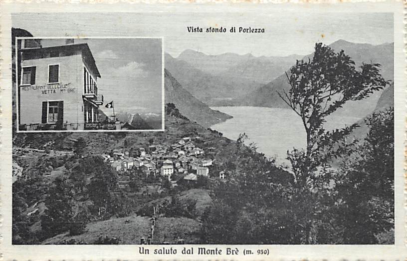 Monte Bré, Vista sfondo di Porlezza