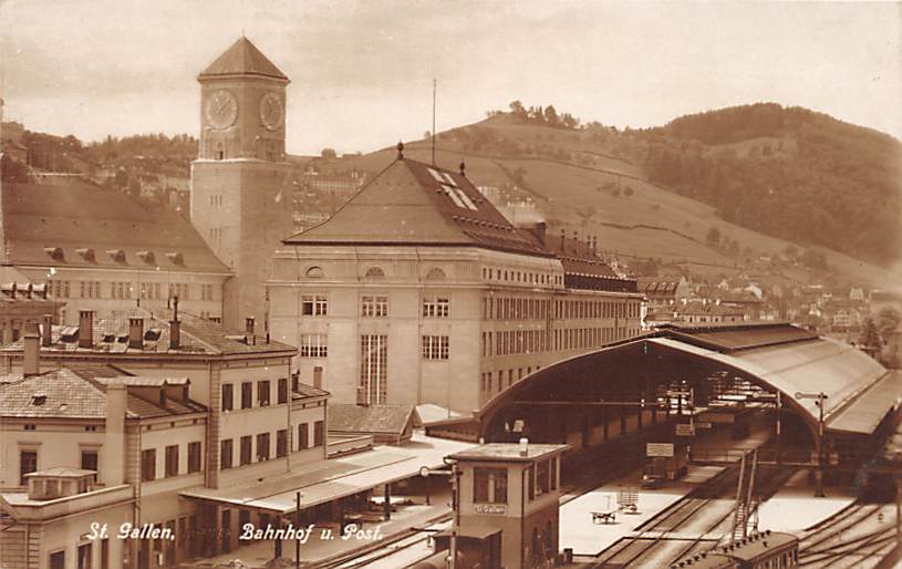 St.Gallen, Bahnhof u. Post