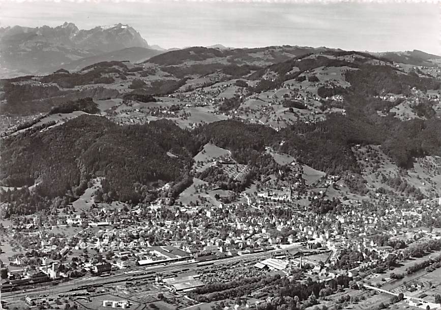 St.Margrethen, Flugaufnahme mit Säntis