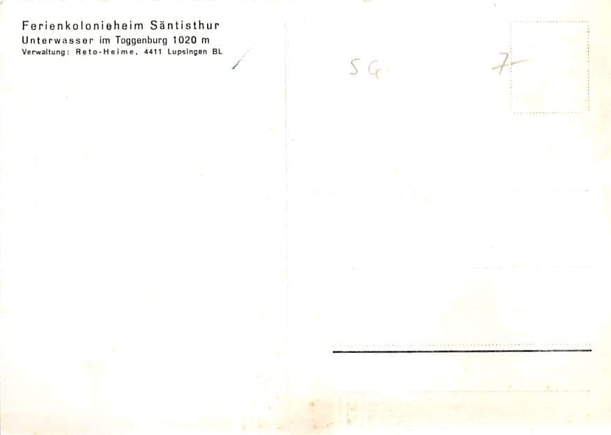 Unterwasser, Ferienkolonieheim Säntisthur