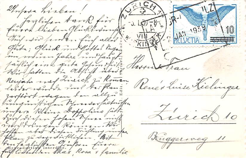 Villeneuve, vue générale et les Alpes