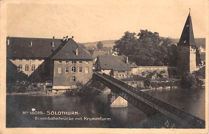 Solothurn, Eisenbahnbrücke mit Krummturm