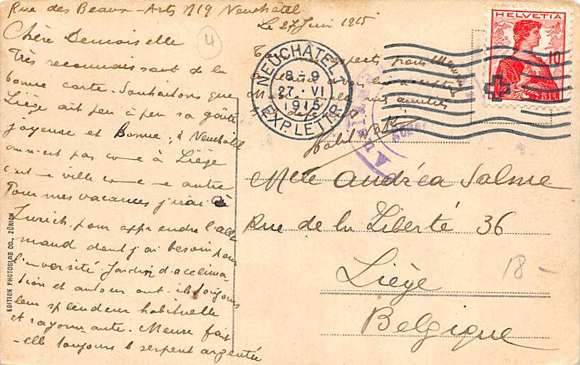 Neuenburg, Rue des Beaux Arts