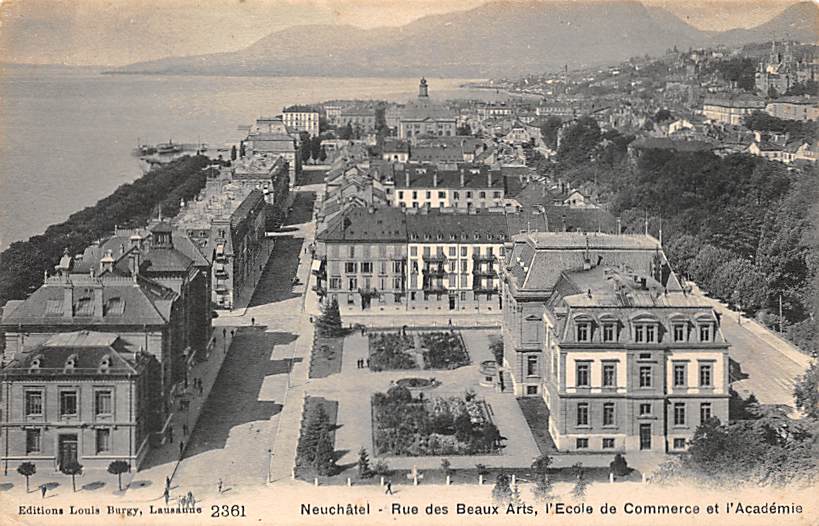 Neuenburg, Neuchâtel, Rue des Beaux Arts, l'Ecole de Commerce