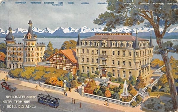 Neuenburg, Neuchâtel, Hotel Terminus et Hotel des Alpes