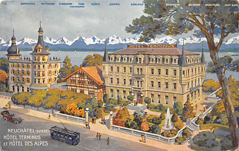 Neuenburg, Neuchâtel, Hotel Terminus et Hotel des Alpes