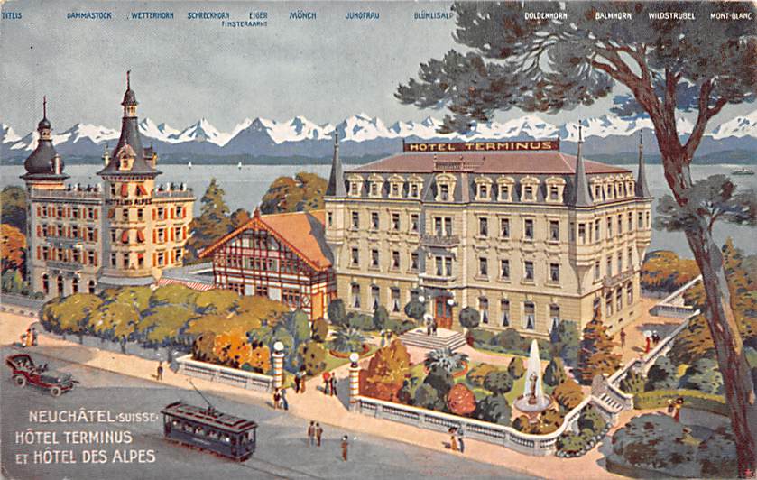 Neuenburg, Neuchâtel, Hotel Terminus et Hotel des Alpes