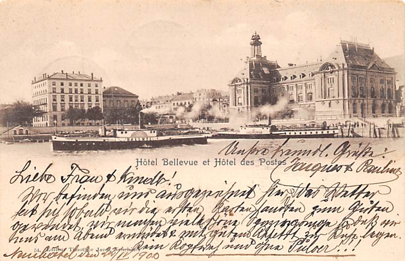 Neuenburg, Neuchâtel, Hotel Bellevue et Hotel es Postes
