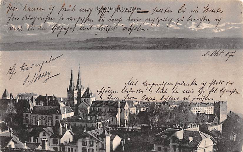 Neuenburg, Neuchâtel, et les Alpes