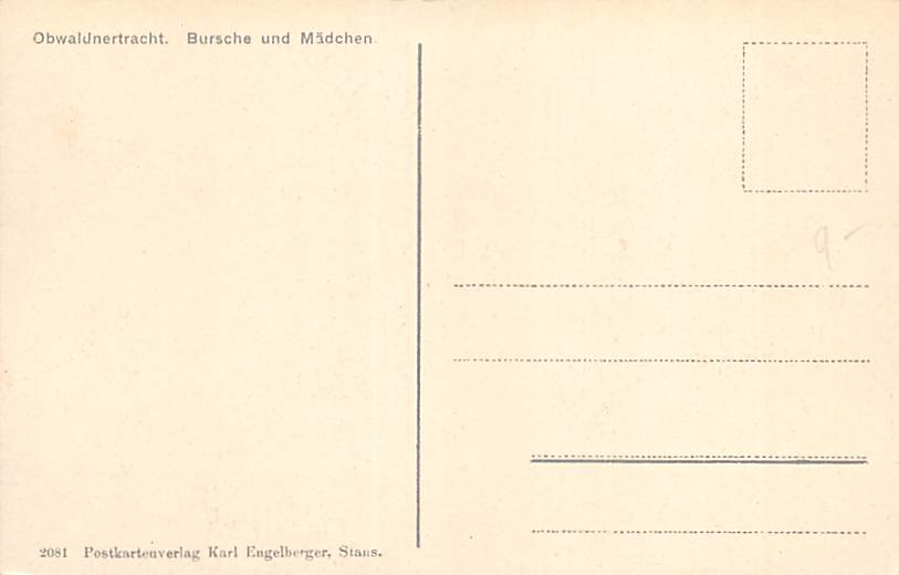 Obwaldnertracht. Bursche und Mädchen