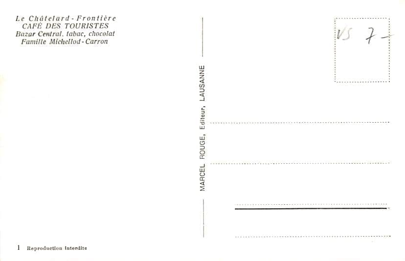 Le Châtelard, Frontière, Café des touristes