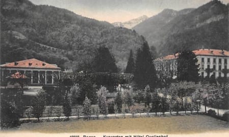 Bad Ragaz, Kurgarten mit Hotel Quellenhof