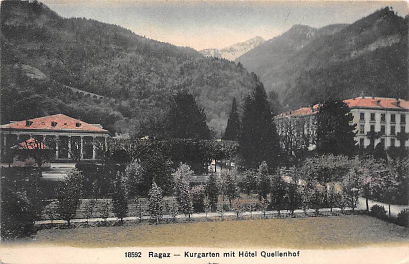 Bad Ragaz, Kurgarten mit Hotel Quellenhof