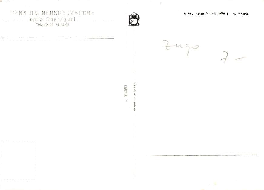 Oberägeri, Pension Neukreuzbuche