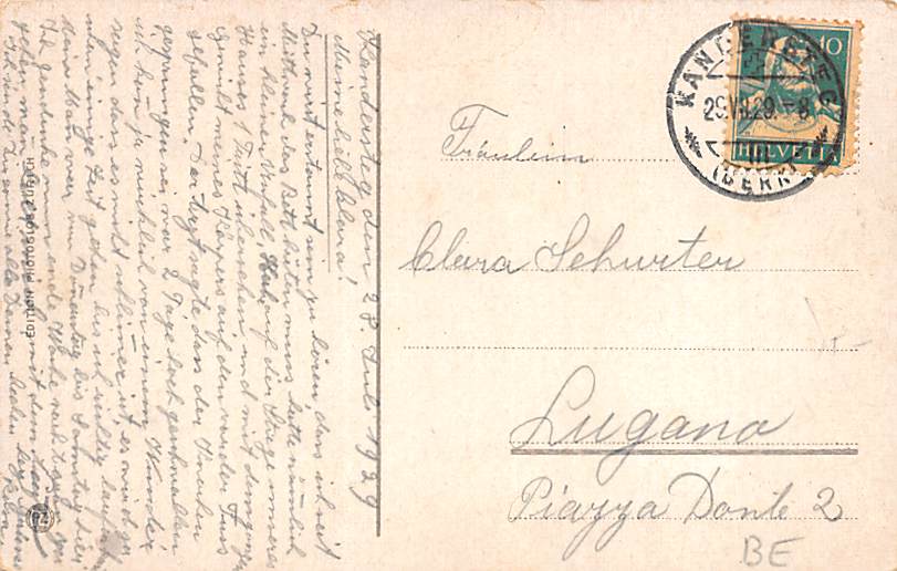 Kandersteg, mit Blüemlisalp, Lötschbergbahn