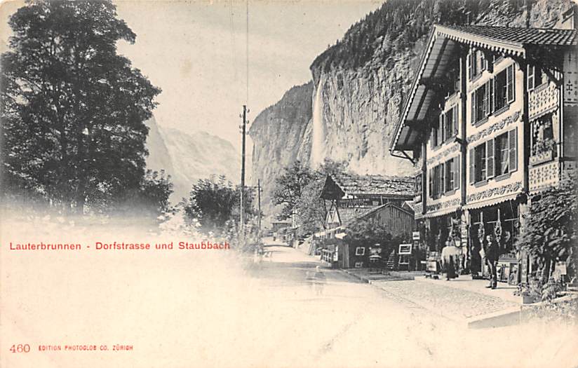 Lauterbrunnen, Dorfstrasse und Staubbach