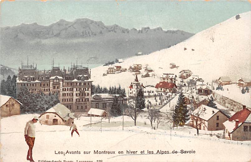 Les Avants, sur Montreux en hiver et les Alpes de Savoie