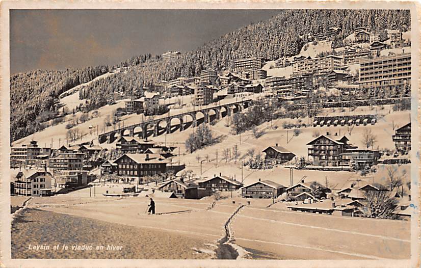 Leysin, et le viaduc en hiver