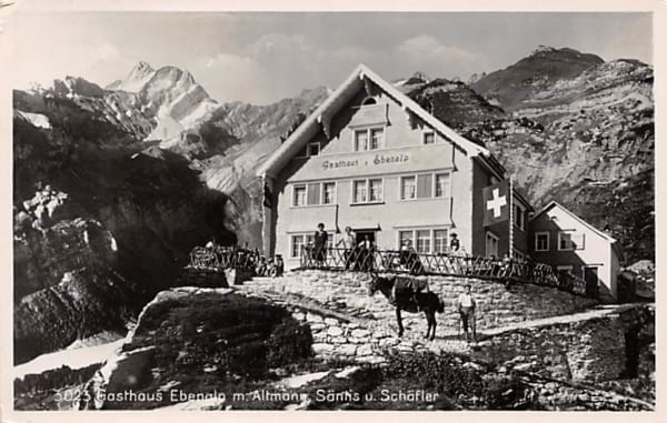 Ebenalp, Gasthaus m. Altmann, Säntis u. Schäfler