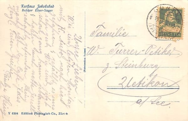 Jakobsbad, Kurhaus, Besitzer Elser-Sager