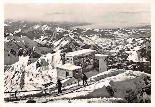 Säntis, Gipfel mit Station und Westpanorama