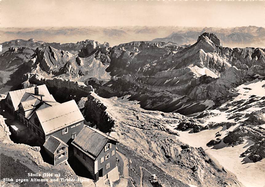 Säntis, Blick gegen Altmann u. Tiroler-Alpen