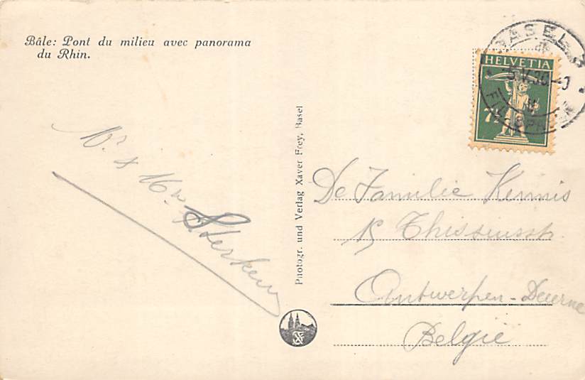 Basel, Mittlere Rheinbrücke mit Rheinpanorama