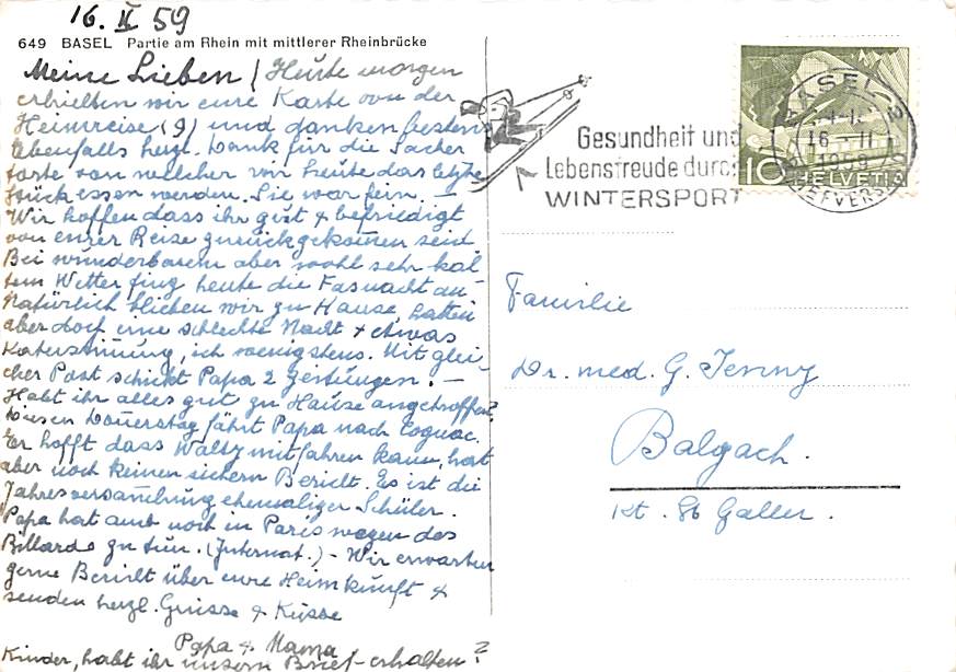 Basel, Partie am Rhein mit mittlerer Rheinbrücke