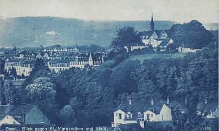 Basel, Blick gegen St. Margarethen und Stadt