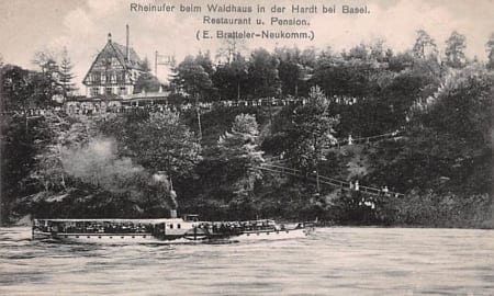 Basel, Rheinufer beim Waldhaus i. d. Hardt bei Basel