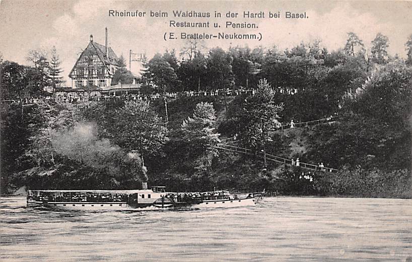 Basel, Rheinufer beim Waldhaus i. d. Hardt bei Basel