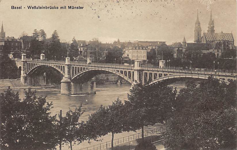 Basel, Wettsteinbrücke mit Münster
