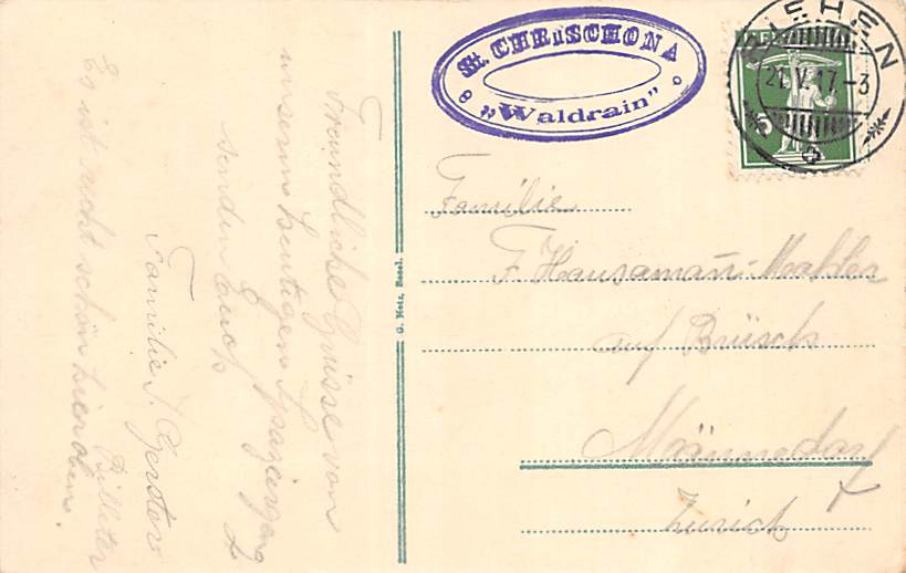 St. Chrischona b. Basel, Ferienheim V. Kaffeehalle Waldrain